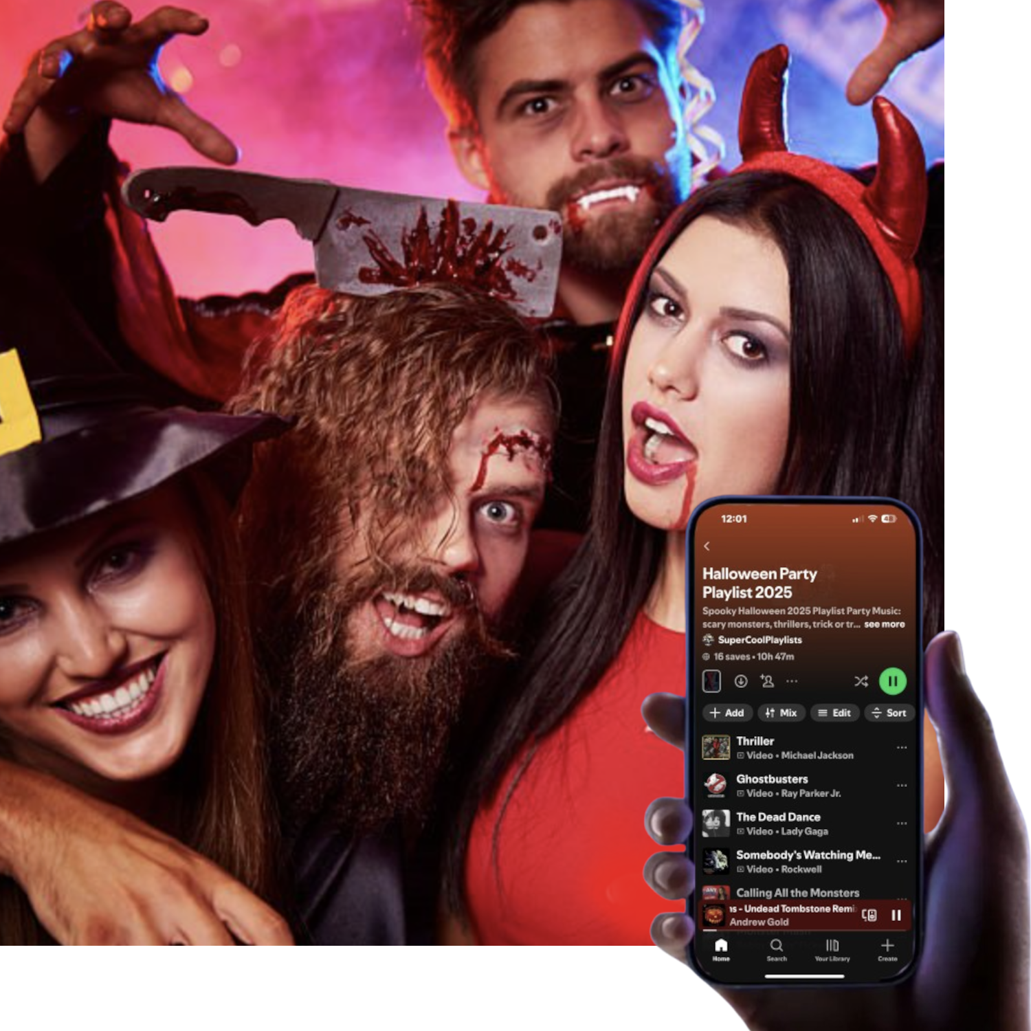 Halloween party scene with spooky vibes